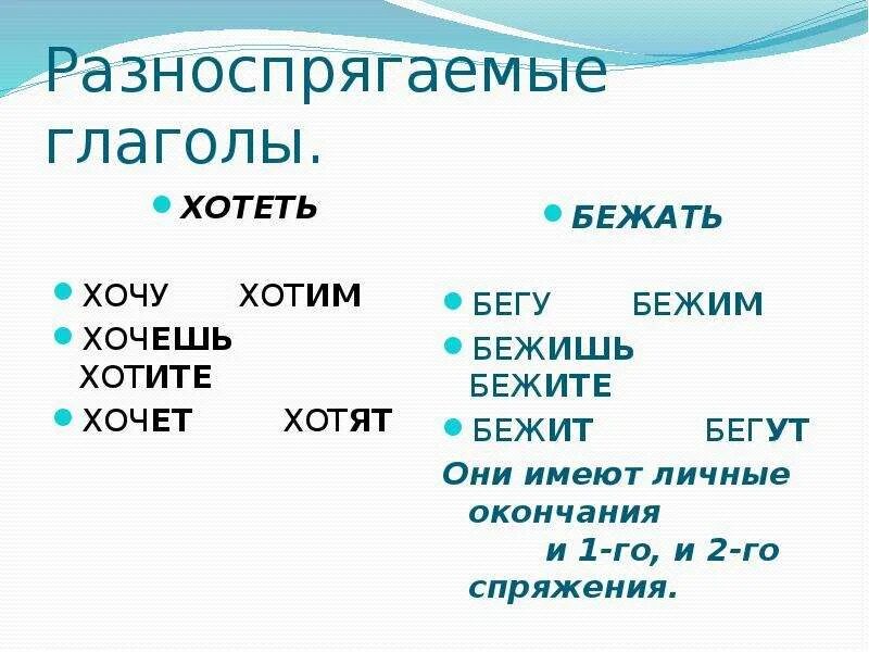 Разноспрягаемые глаголы. Разно спригаемые глаголы. Разноспрягаемые глаголы таблица. Разноспрягаемые глаголы список. Хотеть бежать разноспрягаемые