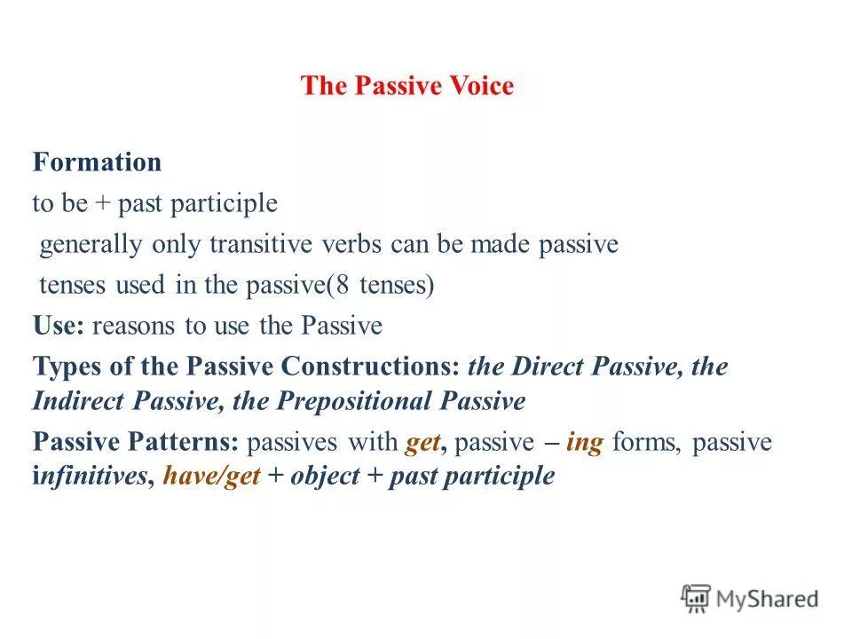 Past participle passive