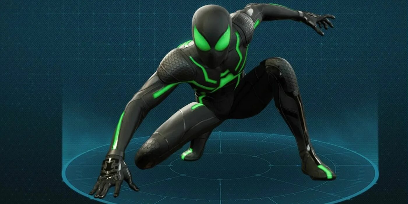 Игра человека паука зеленого. Spider man ps4 стелс костюм. Spider man ps4 Suit стелс. Marvel Spider man ps4 костюмы стелс. Стелс паук Марвел.