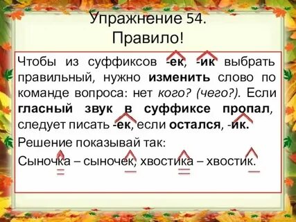Правило суффикса иц