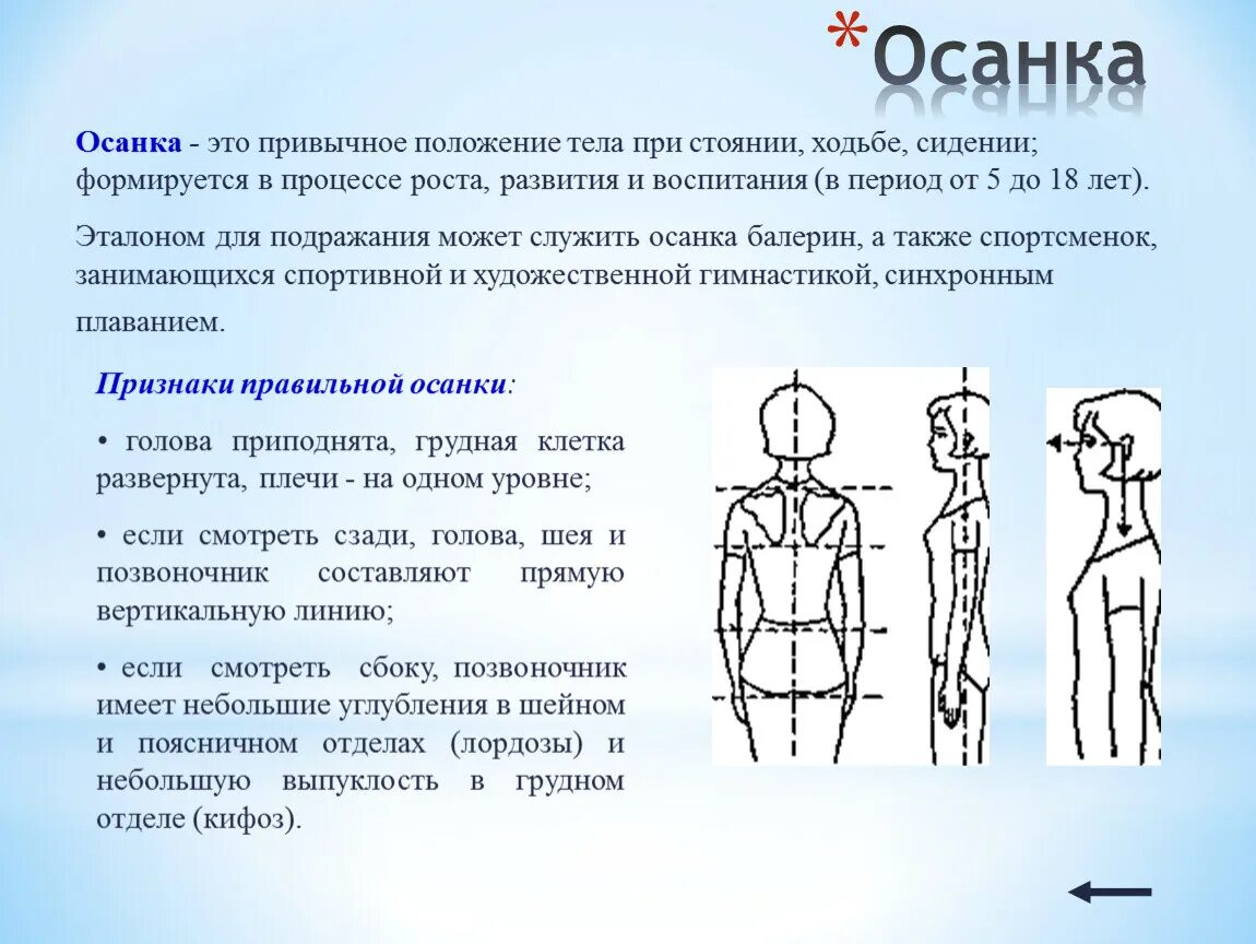 Привычное положение тела при стоянии сидении и ходьбе. Формирование осанки. Правильная форма осанки. Формирование правильной осанки.