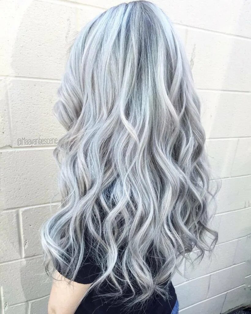Серебристо серый. Сильвер грей ( Silver Gray ). Длинные пепельные волосы. Пепельно голубой цвет волос. Серебристые волосы.