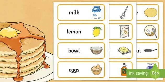 Pancakes worksheets for kids