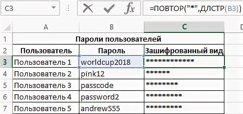 Количество символов в ячейке excel
