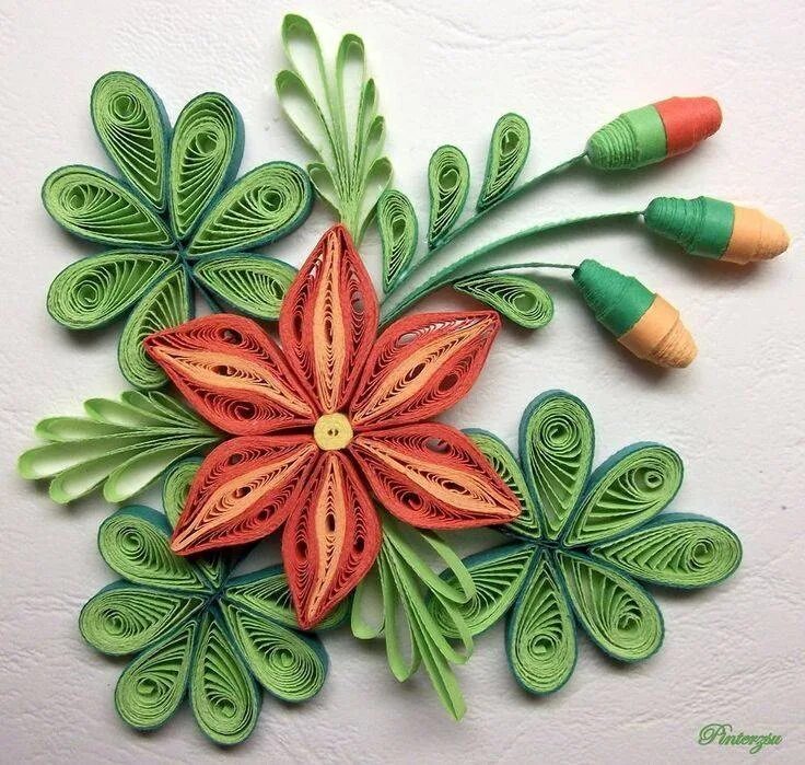 Простая работа своими руками. Квиллинг бумажная филигрань. Quilling paper для начинающих. Квиллинг цветочки.