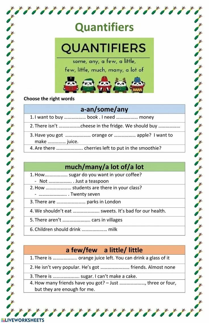 Quantifiers exercises. Quantifiers worksheets. quantifiers транскрипция. quantifiers worksheets 3 ответы.