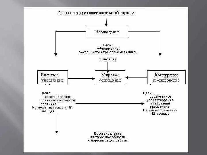 Интересы кредитора и должника банкротство. Логическая схема процедур банкротства. схема процедуры банкротства юр лица. порядок признания должника банкротом. порядок признания должника банкротом схема.