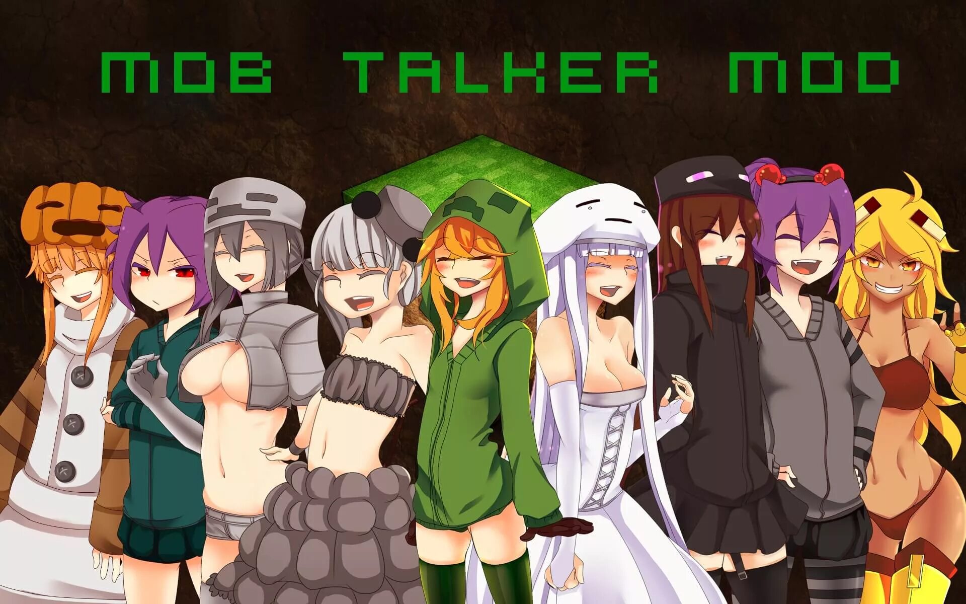 Юни мобы. Mob talker 2 ифрит. мобы из майнкрафта девочки.
