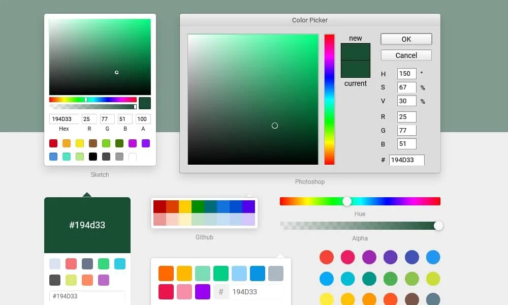 Javascript color. Color picker. rgb color picker. hex color picker. цвета в скрипте.