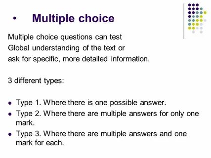Multiple answers