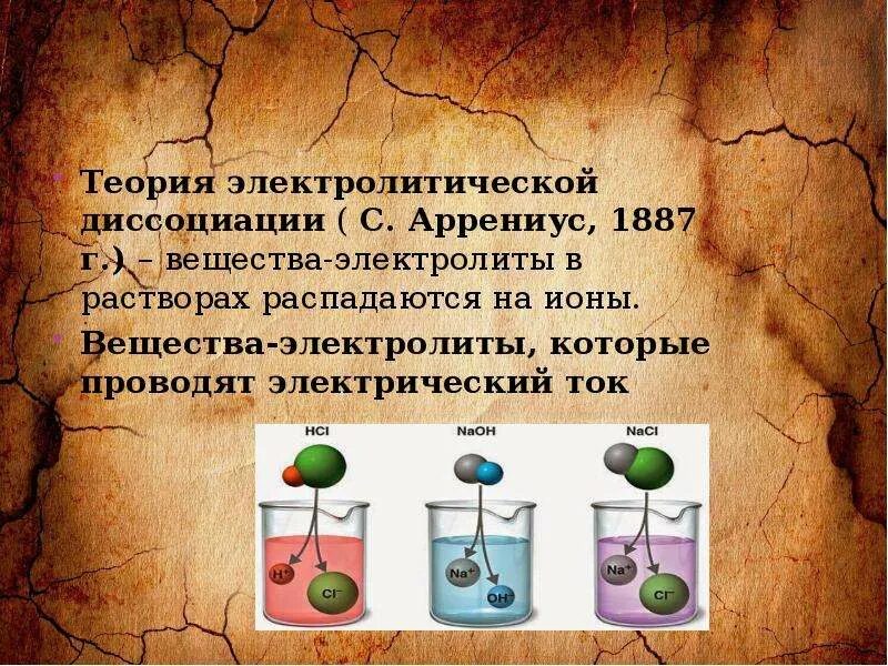 Теория диссоциации аррениуса. Теория электролитической диссоциации аррениуса. теория диссоциации электролитов аррениуса.. растворы теория электролитической диссоциации. электролиты тэд аррениуса.