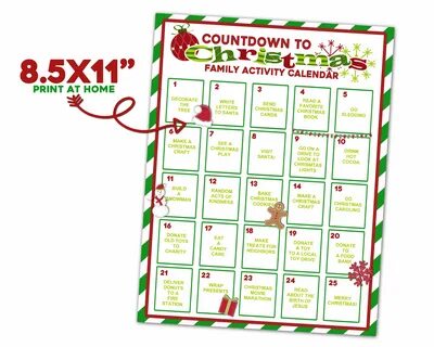 Christmas Countdown Calendar Printable Editable Christmas Etsy.