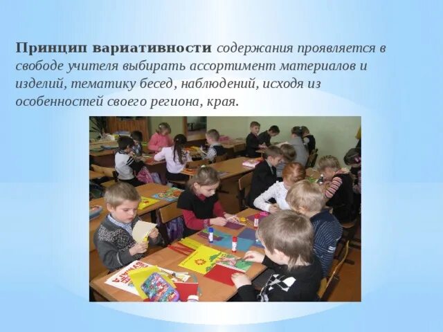 Содержание принципа вариативность