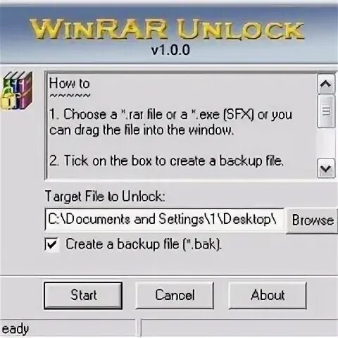 Rar unlocker. Winrar unlock.