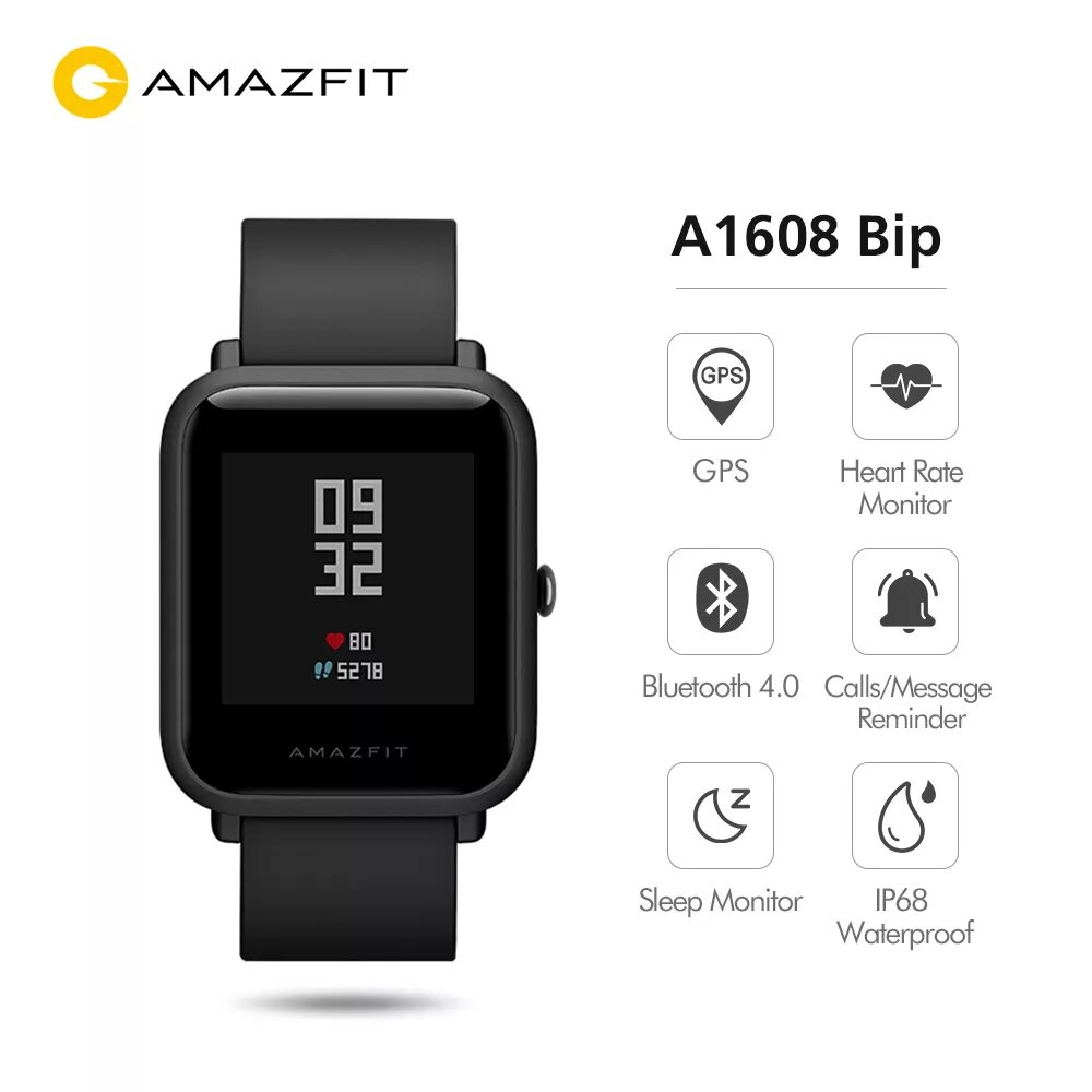 Характеристика часов amazfit. Amazfit Bip a1608. Смарт часы Xiaomi Amazfit Bip. Часы Сяоми амазфит Бип. Умные часы Amazfit Bip 3 (черный.