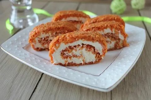 Морковный рулет с кремом