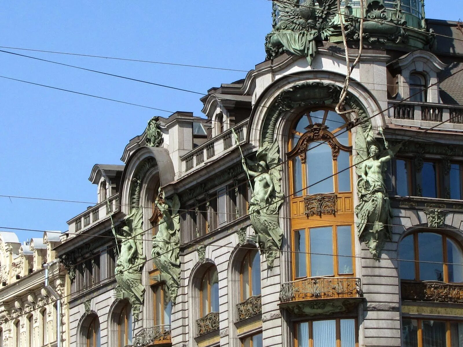 Модерн в санкт петербурге. Дом Зингера в Санкт-Петербурге Архитектор. Архитектура Модерна дом Зингера. Питер Зингер стиль архитектуры. Модерн здание Зингера в Санкт Петербурге.