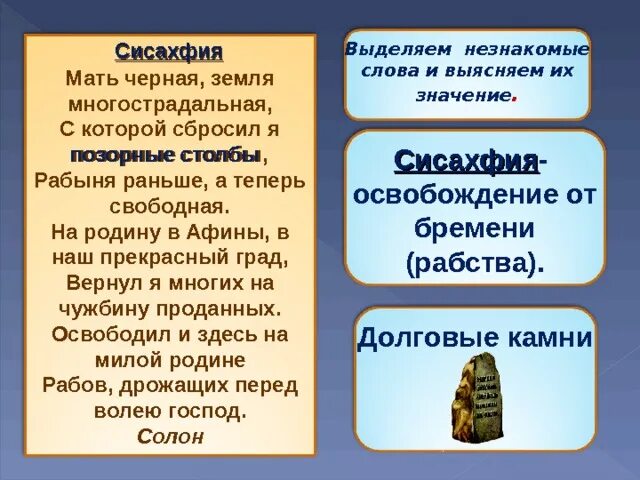 Долговой история 5 класс. Долговой камень в древней Греции. Долговые камни в Афинах. Долговой камень это в истории. Сисахфия в древней Греции это.