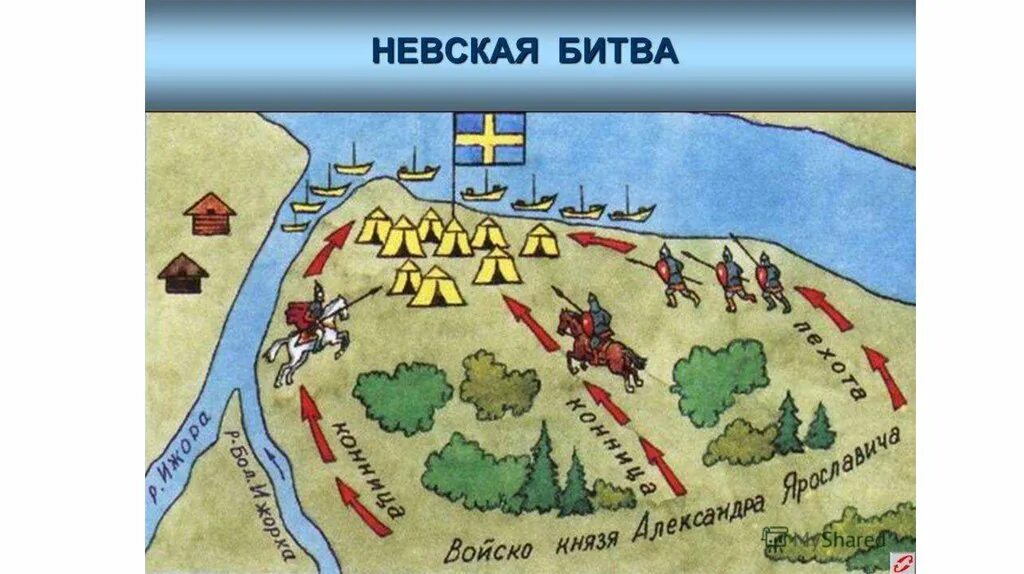Шведы высадились в месте впадения в неву