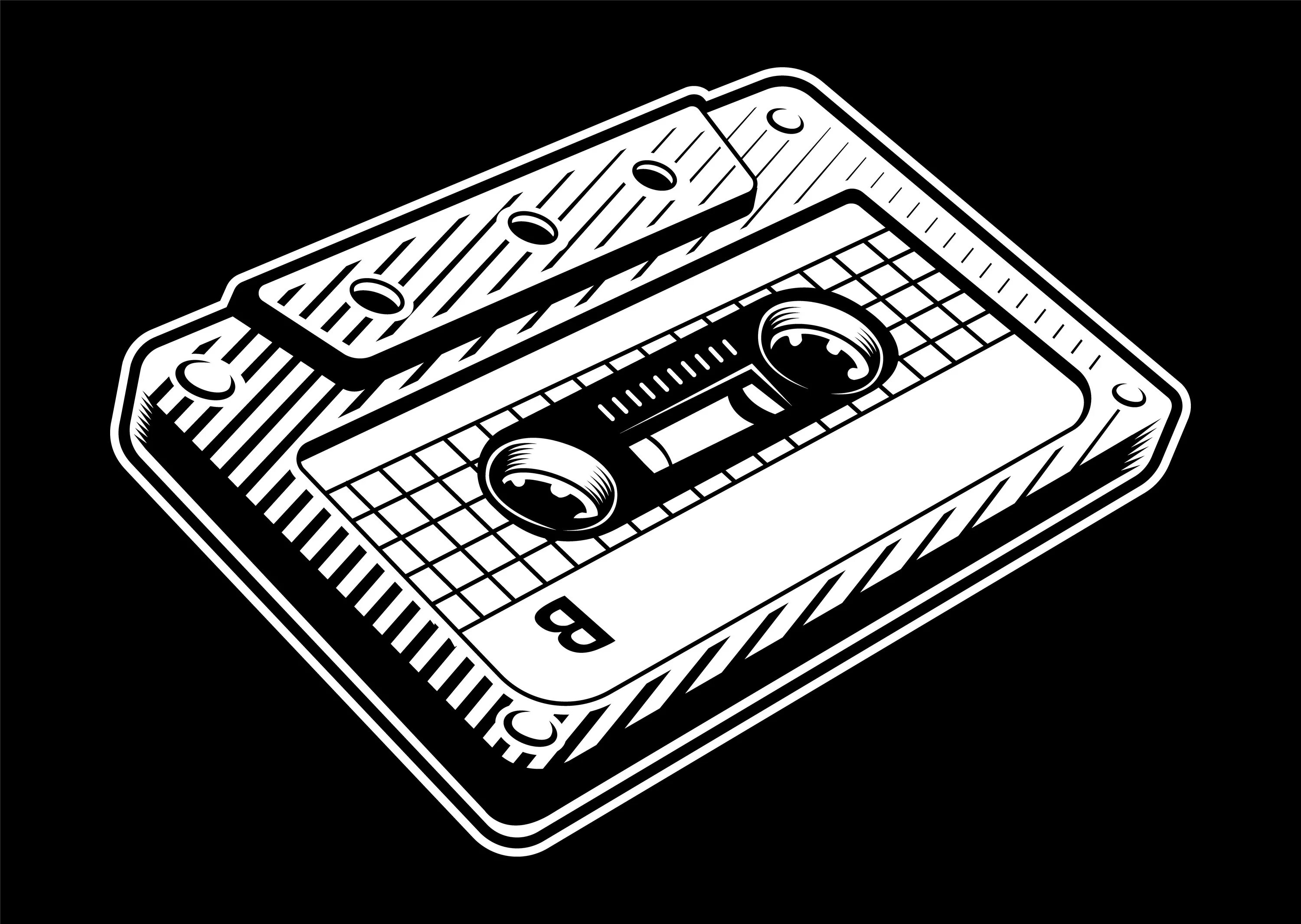 Черная белая кассета. Чёрно-белая кассета. Черно белая кассета. Кассета иллюстрация. Аудиокассета на черном фоне.