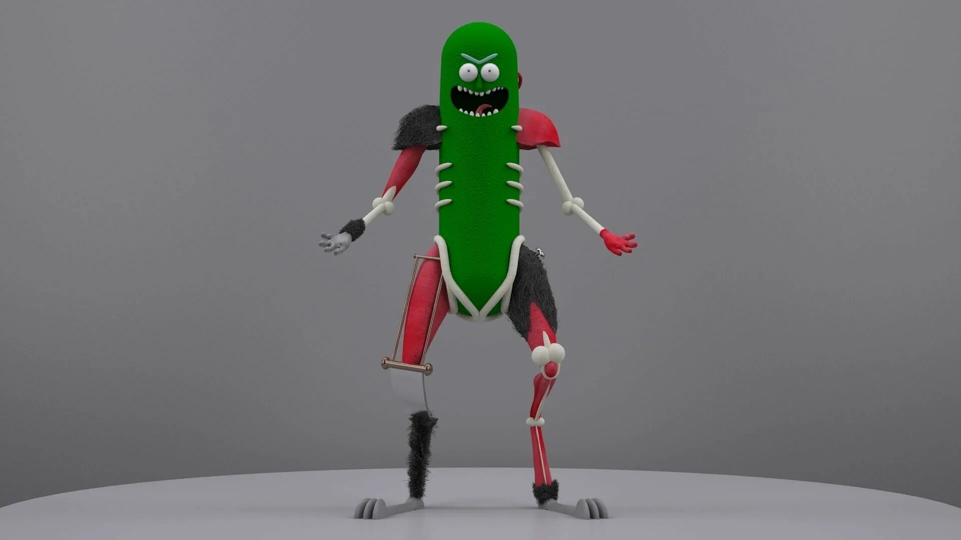 Рик 3д модель. Огурчик рик 3д. rick 3d. pickle rick 3d model.