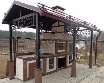 Фото беседок с мангальной зоной из металла