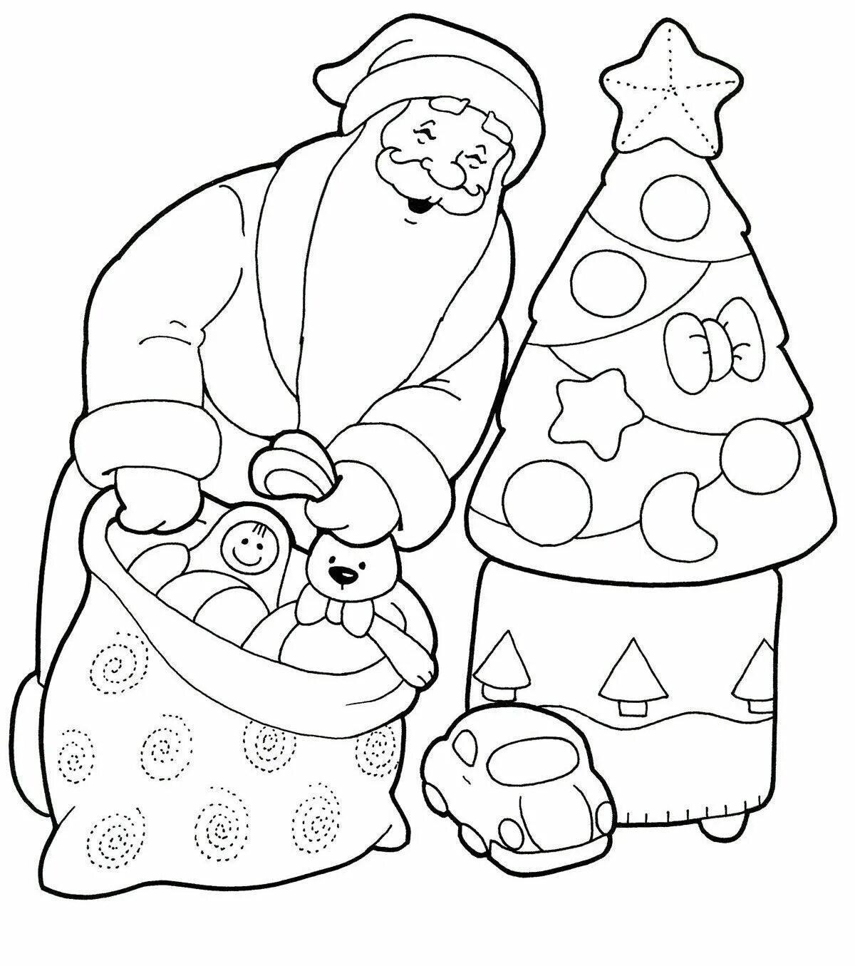 Раскраска "Дед Мороз" - для детей и взрослых Manualidades, Tarjetas, Navidad
