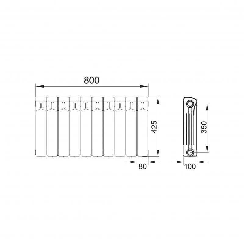 Рифар монолит 10 секций габариты. Рифар монолит 10 секций Размеры. Радиатор Рифар монолит чертеж. Rifar Monolit 10 секций размер.