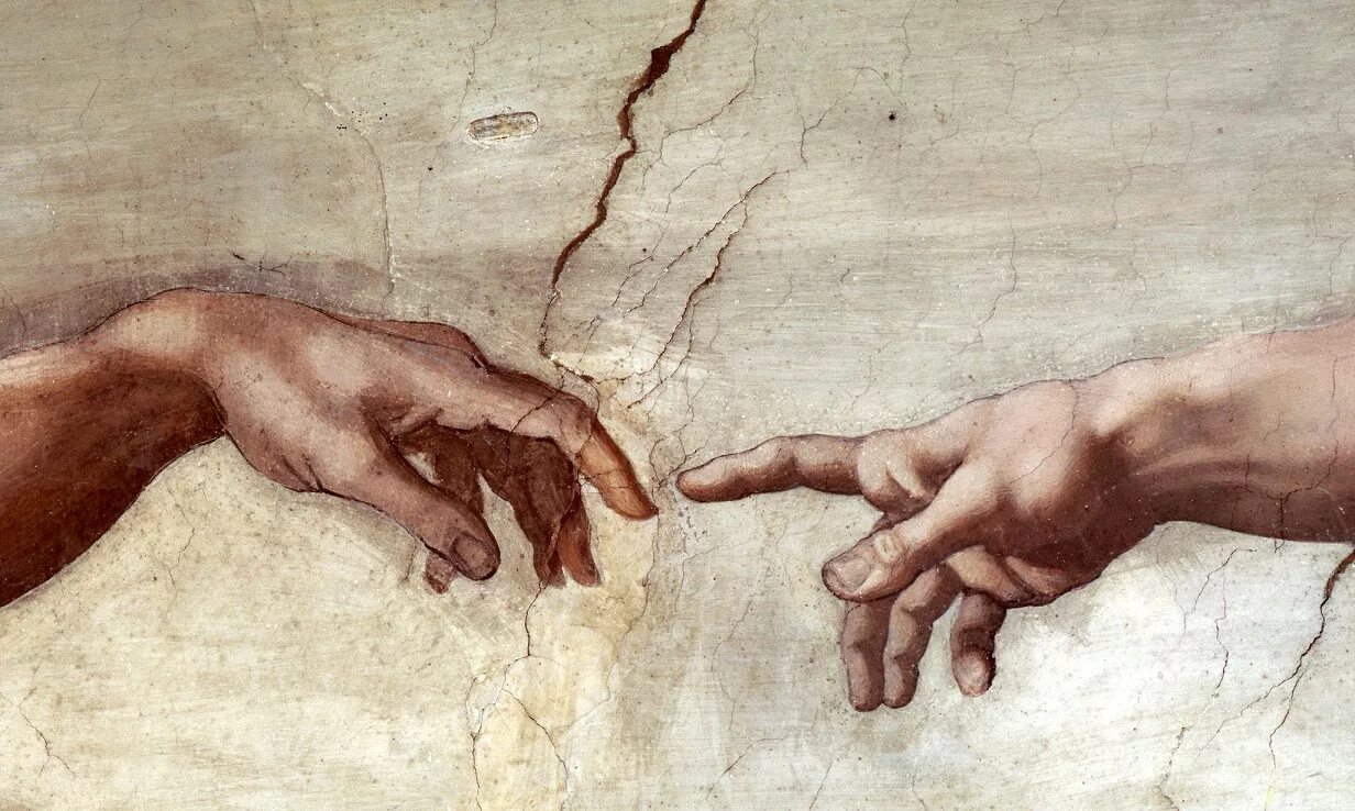 Микеланджело Сотворение Адама. Микеланджело Буонарроти. «Сотворение Адама» (1511). Сикстинская капелла прикосновение Адама.