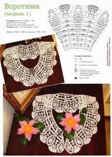 Ажурные воротники крючком схемы и описание
