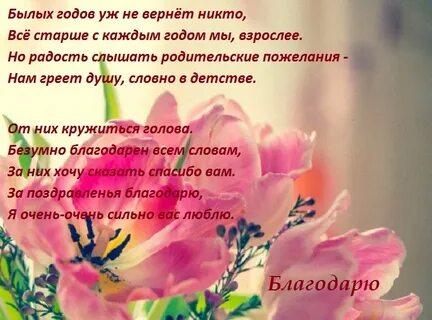 Спасибо за поздравления родителям класса