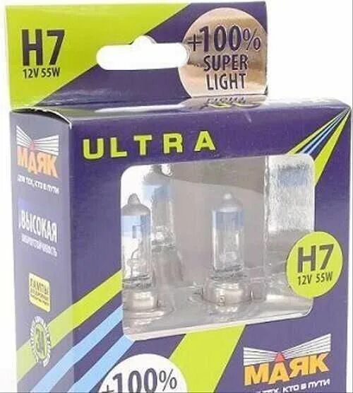 Лампы маяк h7. Лампа маяк h7 12v 55w. лампа н7 12-55 маяк super light + 100% (2шт. лампа н-4 маяк 60/55+100% ultra super light. маяк ультра h7 super light 100.