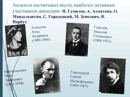 Акмеизм в литературе представители