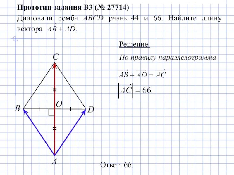 Диагонали ромба ас равен а. Ромб задания. Диагонали ромба. Геометрия векторы задачи. Задачи вектор.