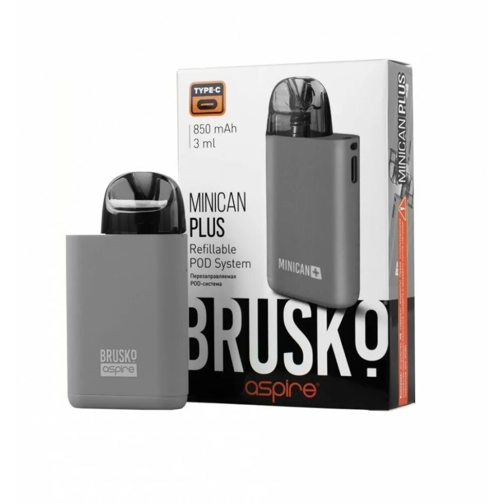 Aspire plus. Brusko minican plus 850mah (зеленый). бруско миникан 2 плюс. набор brusko minican plus 850 mah. brusko minican plus pod kit 850 mah - серый.