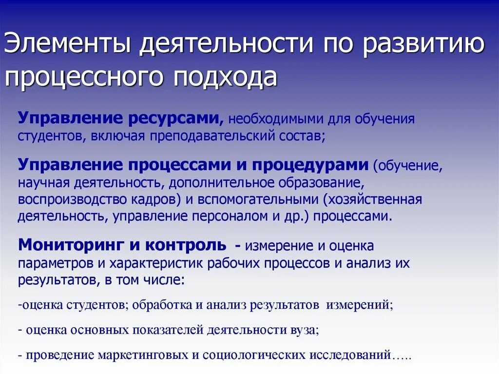 Выделите элементы деятельности