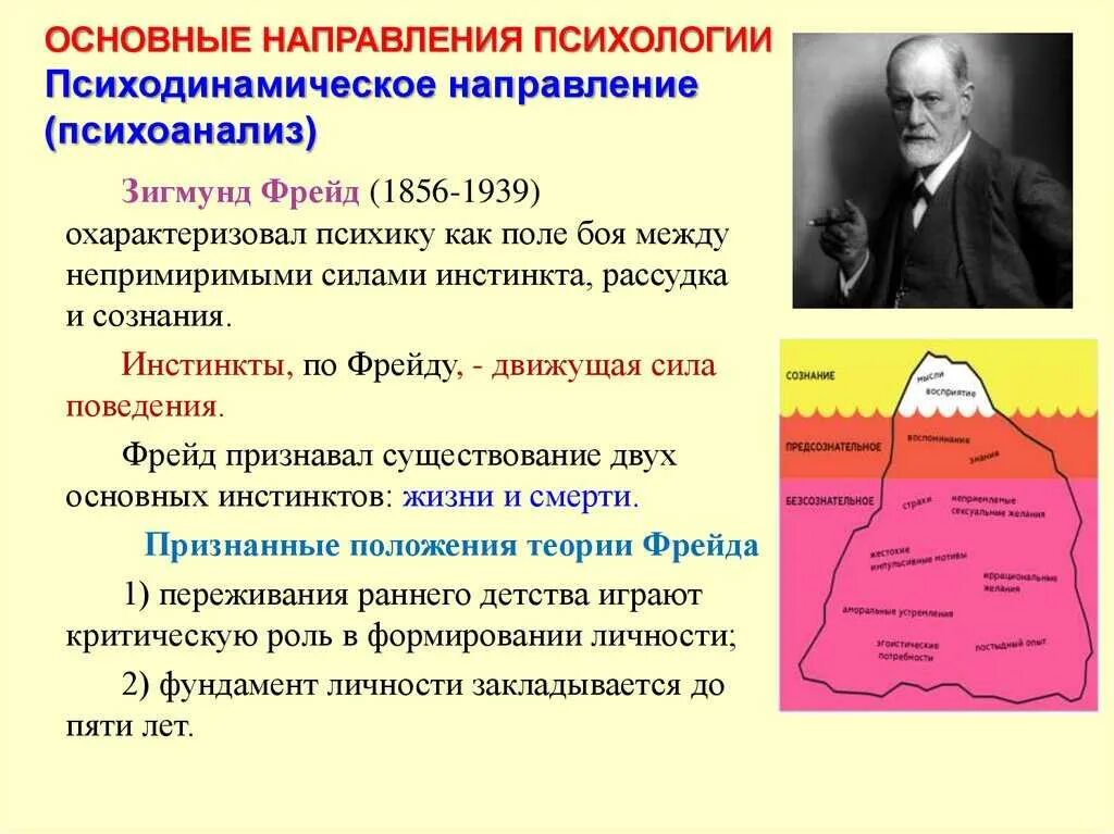 Теория психоанализа Зигмунда Фрейда. Основные теории сознания Зигмунда Фрейда. Адлер хорни юнг