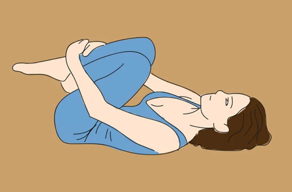 Какие упражнения делать при месячных. Поза эмбриона упражнение. здоровая спина упражнения. позы для лежания. поза лежа на животе.