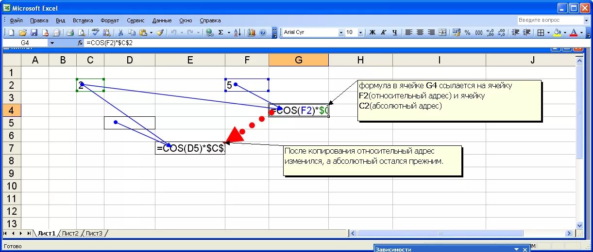 Электронная таблица excel