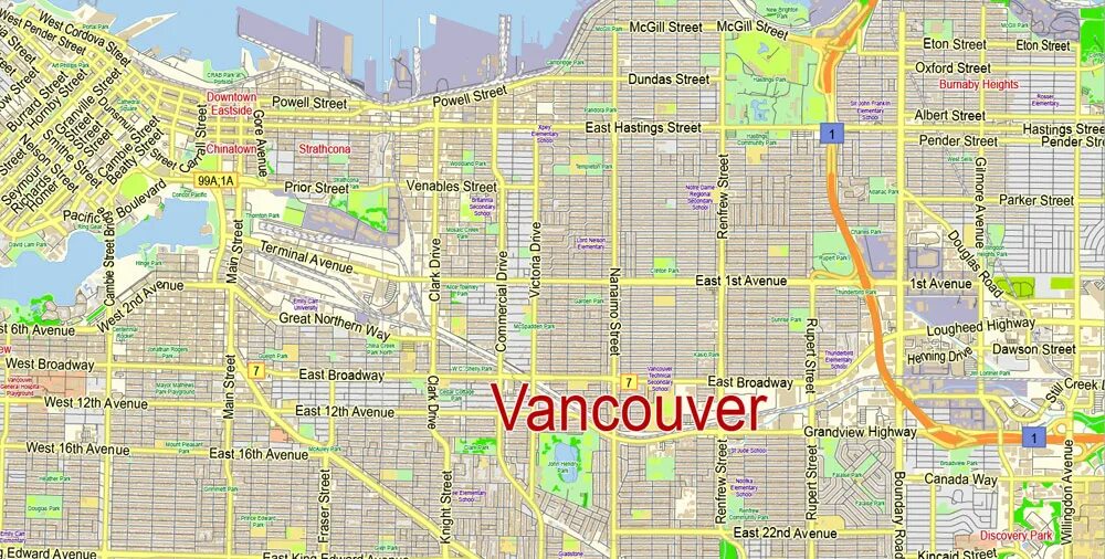 Ванкувер карта города. Карта ванкувера с улицами. west broadway vancouver на карте. улица хестингс ванкувер.