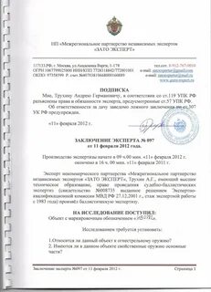 Исследование экспертиза заключение