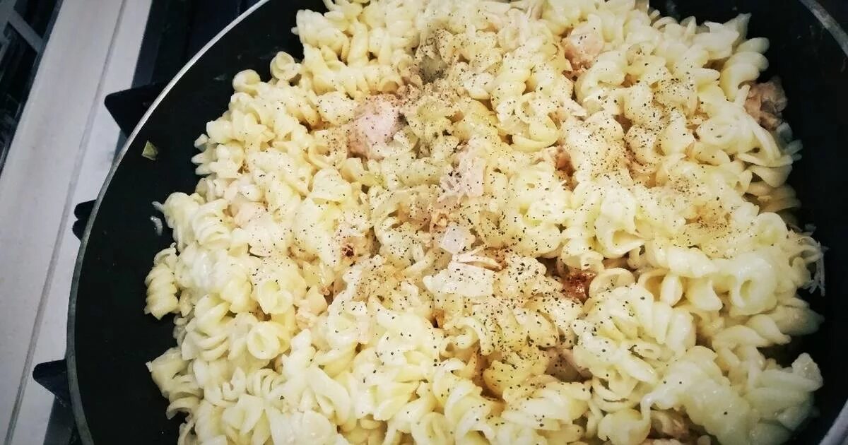 макароны с консервами