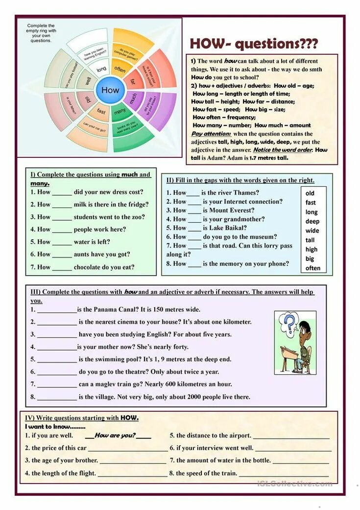 Вопросы на английском Worksheets. Специальные вопросы Worksheets. How questions. Types of questions in English таблица.