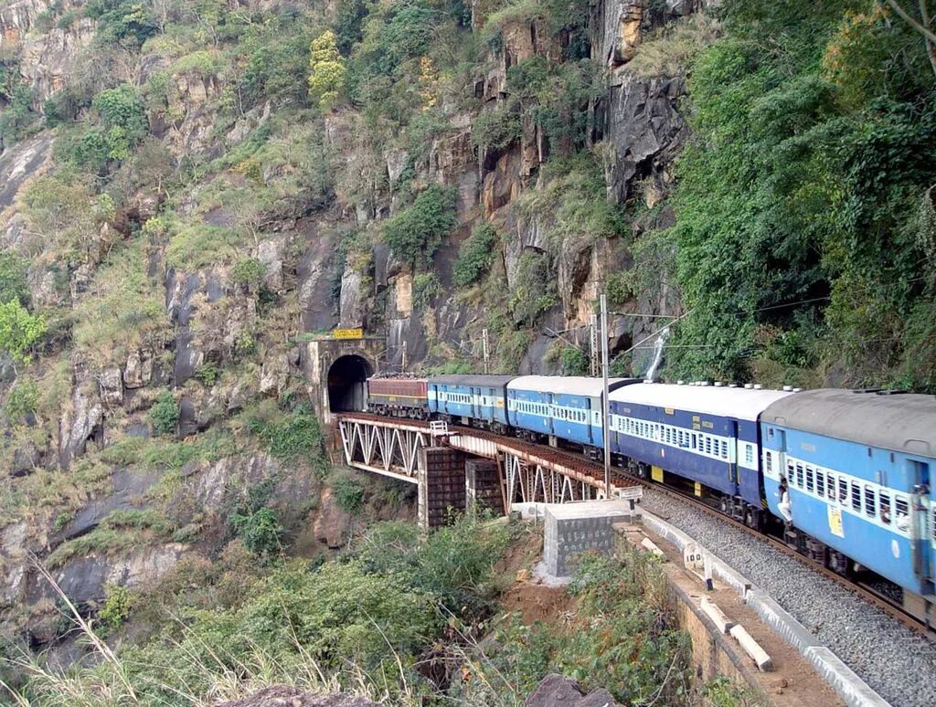 Train in South Africa. A Train Journey. Railway Valley. Long train journey