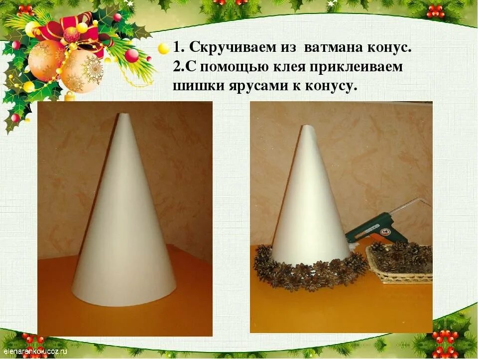 Как из ватмана сделать конус для елки. Елка конус. елка на основе конуса. конус из картона. елочка из конуса и бумаги.