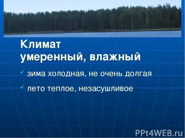 Снежная холодная зима умеренно жаркое лето. Умеренно влажный климат. Теплый влажный климат. Умеренно холодная зима умеренно влажное и тёплое лето. Умеренно холодная, Снежная зима; тёплое, умеренно влажное лето.