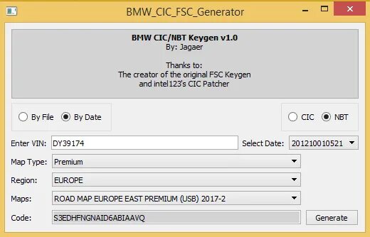 Генератор vin. BMW FSC Generator Route. FSC коды NBT EVO. Активация FSC CIC. Создаем свои FSC BMW CIC.