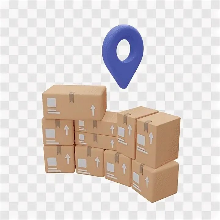 Местоположение доставки. Delivery 3d illustration. Delivery location PNG.