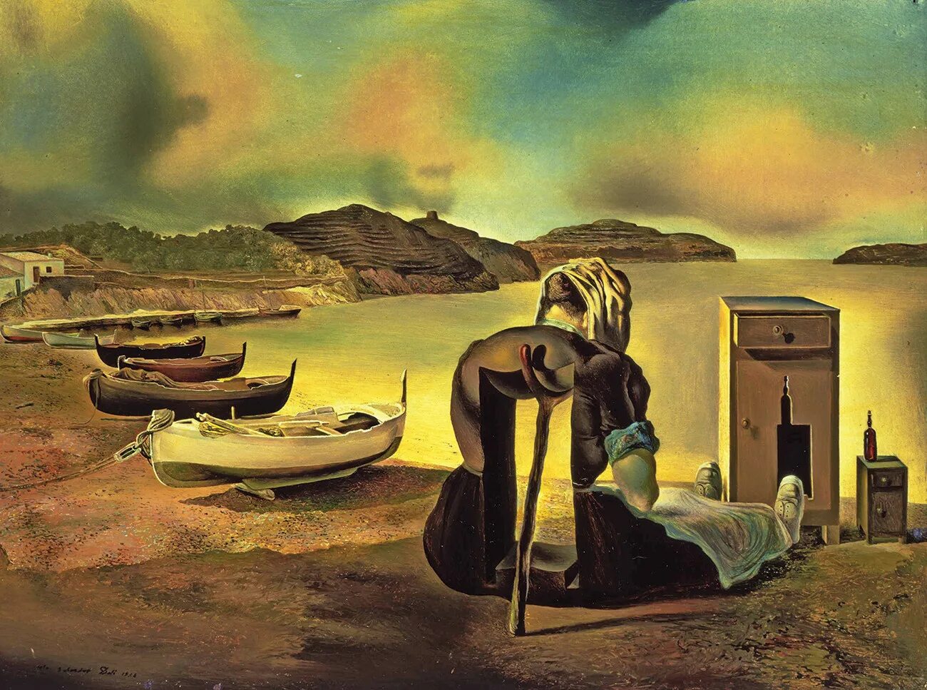 Сальвадор дали пейзаж близ Фигераса. Сюрреализм Сальвадора дали. Salvador Dali 1934. Сальвадор дали археологический отголосок «Анжелюса» Милле. Дали караван