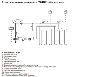 Схема подключения пола с насосом